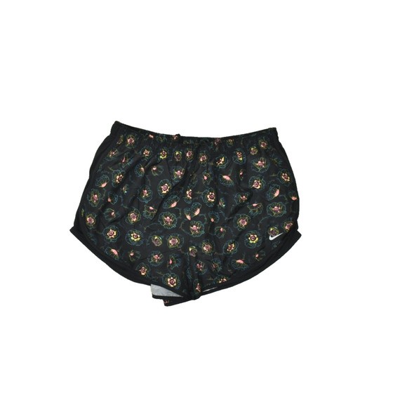 Nike Dri-FIT Women's Plus Size 1X Black Floral Running Shorts Athletic Polyester - Picture 1 of 8
